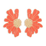 Alloy floral pattern earrings