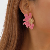 Alloy floral pattern earrings