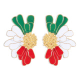 Alloy floral pattern earrings