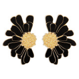 Alloy floral pattern earrings