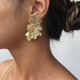 Alloy floral pattern earrings