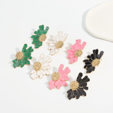 Alloy floral pattern earrings