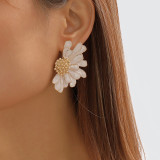 Alloy floral pattern earrings