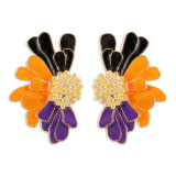 Alloy floral pattern earrings