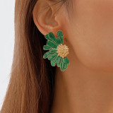 Alloy floral pattern earrings