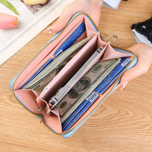 Long zippered handbag with enlarged phone case embossed design, large money clip fit 20MM  Snaps button jewelry wholesale