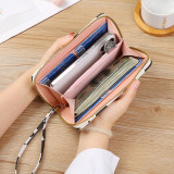 Colored Cow Pattern Multi compartment Wallet Long Horizontal Handheld Bag fit 20MM  Snaps button jewelry wholesale