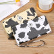 Colored Cow Pattern Multi compartment Wallet Long Horizontal Handheld Bag fit 20MM  Snaps button jewelry wholesale