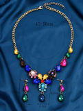 Water Diamond Jewel Earring Necklace Set