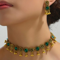 Water Diamond Jewel Earring Necklace Set