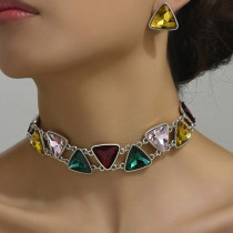 Water Diamond Jewel Earring Necklace Set