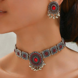Water Diamond Jewel Earring Necklace Set