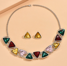 Water Diamond Jewel Earring Necklace Set