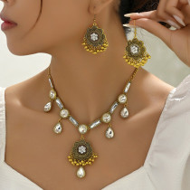 Water Diamond Jewel Earring Necklace Set