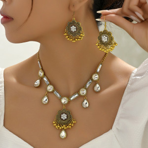 Water Diamond Jewel Earring Necklace Set