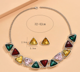 Water Diamond Jewel Earring Necklace Set