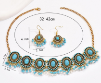 Water Diamond Jewel Earring Necklace Set