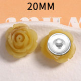 20MM flower Resin snap button charms
