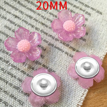20MM flower Resin snap button charms
