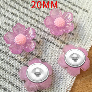 20MM flower Resin snap button charms