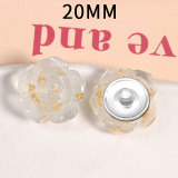 20MM flower Resin snap button charms