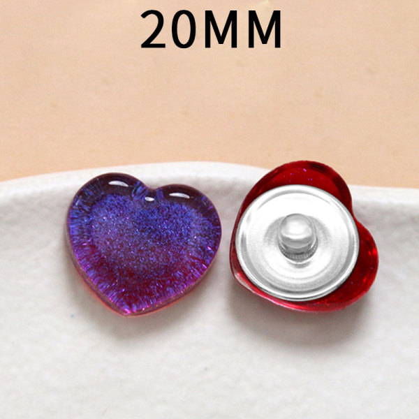 20MM LOVE Resin snap button charms