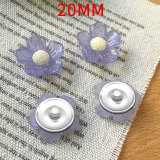 20MM flower Resin snap button charms