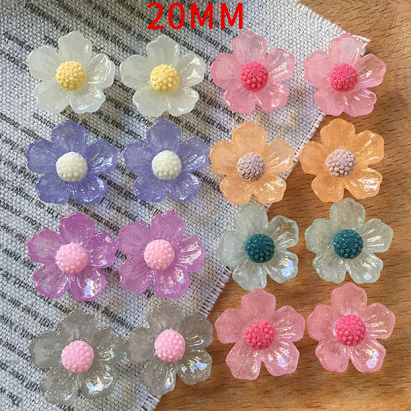 20MM flower Resin snap button charms