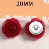 20MM flower Resin snap button charms