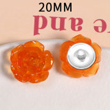 20MM flower Resin snap button charms