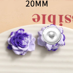 20MM flower Resin snap button charms