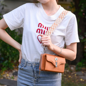 Single shoulder crossbody bag, broadband mobile phone bag, large capacity small square bag fit 20MM  Snaps button jewelry wholesale