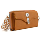 Single shoulder crossbody bag, broadband mobile phone bag, large capacity small square bag fit 20MM  Snaps button jewelry wholesale