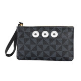 Retro Old Pattern Handheld Bag Long Wallet Multi functional Wallet Phone Bag fit 20MM  Snaps button jewelry wholesale