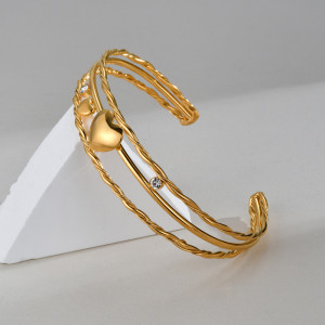 Stainless Steel Love Hollow Line Bracelet
