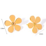 Stainless steel flower earrings