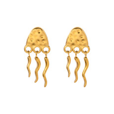 Stainless steel jellyfish earrings