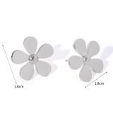 Stainless steel flower earrings