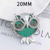 20MM Owl Water Diamond snap button charms