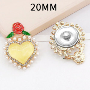 20MM Love Pearl Rose snap button charms