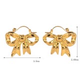 Stainless steel bow earring necklace