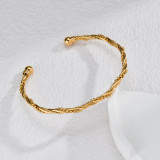 Stainless steel Fried Dough Twists bead winding bracelet