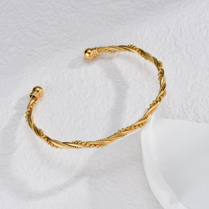 Stainless steel Fried Dough Twists bead winding bracelet