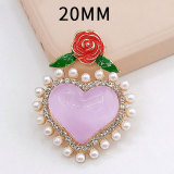 20MM Love Pearl Rose snap button charms
