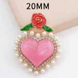 20MM Love Pearl Rose snap button charms