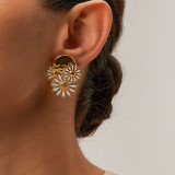 Stainless steel daisy flower earrings