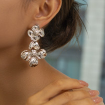 Stainless steel flower earrings