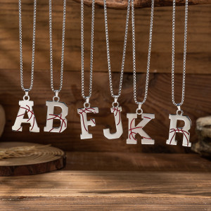 Stainless Steel 26 English Letter Pendant Basketball Line Necklace