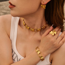 Stainless steel butterfly earrings, rings, bracelets, necklaces