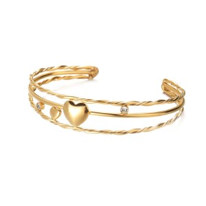 Stainless Steel Love Hollow Line Bracelet